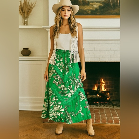 Anthropologie Dresses & Skirts - Anthropologie SOLITAIRE maxi floral boho skirt w prairie shabby chic vibe